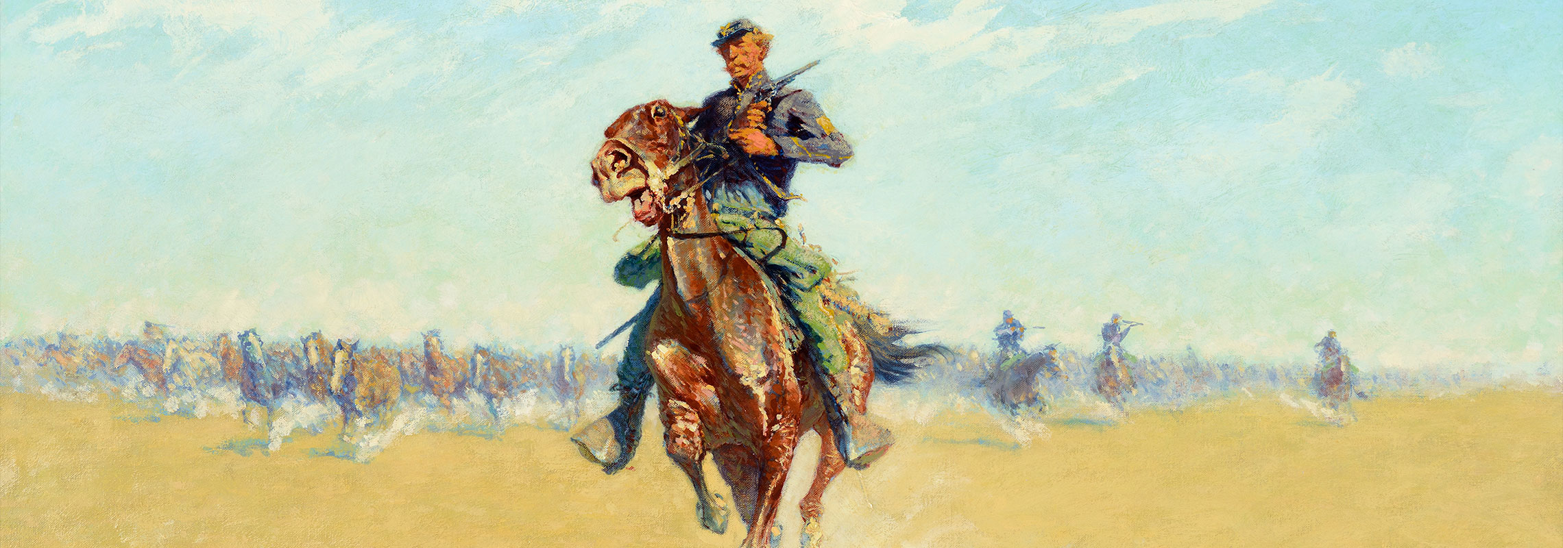 Frederic Remington – Cutting Out Pony Herds (A Stampede)